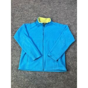 Vintage LL Bean Jacket Womens Large Blue Comfort Fleece Button Front  Cozy Soft